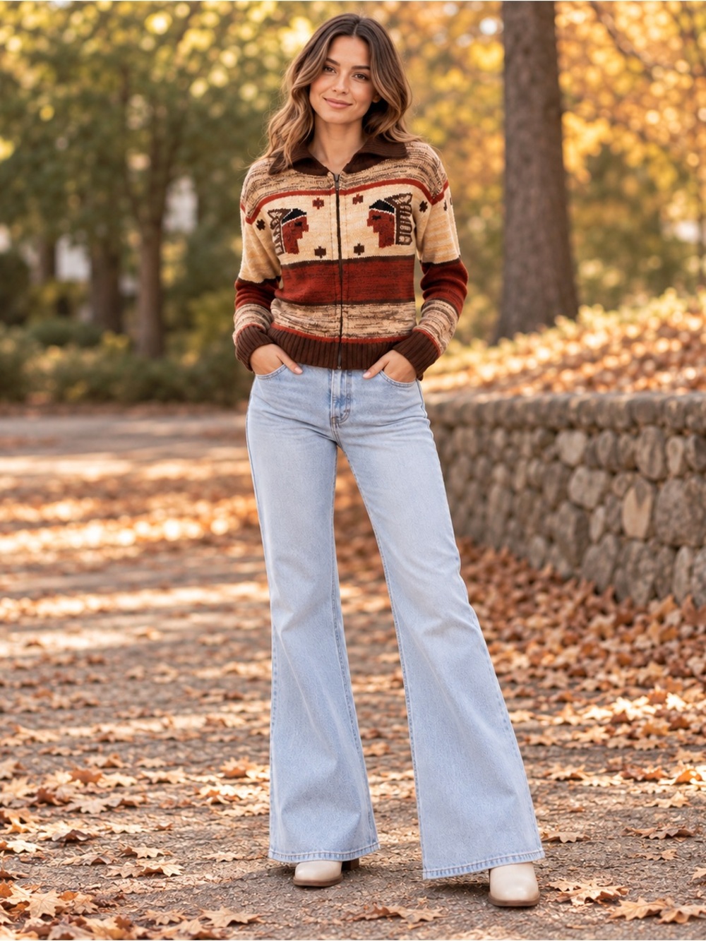 Vintage 1970’s Barbara Lee Cowichan Style Native American Cardigan Sweater